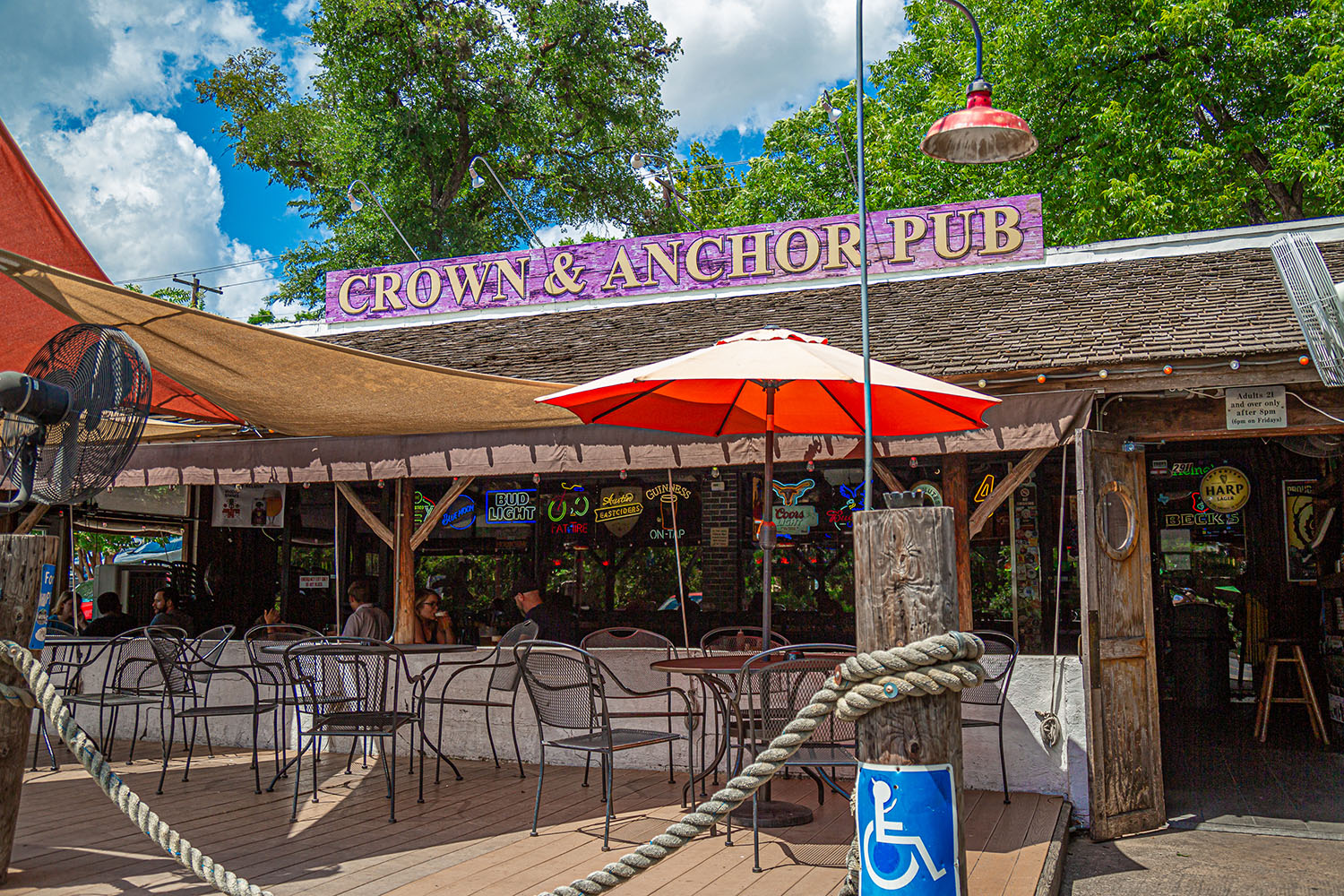 The Crown & Anchor has a big beer selection, daily happy hour, pub fare & a dog-friendly patio. Photo: Will Taylor - LostinAustin.org