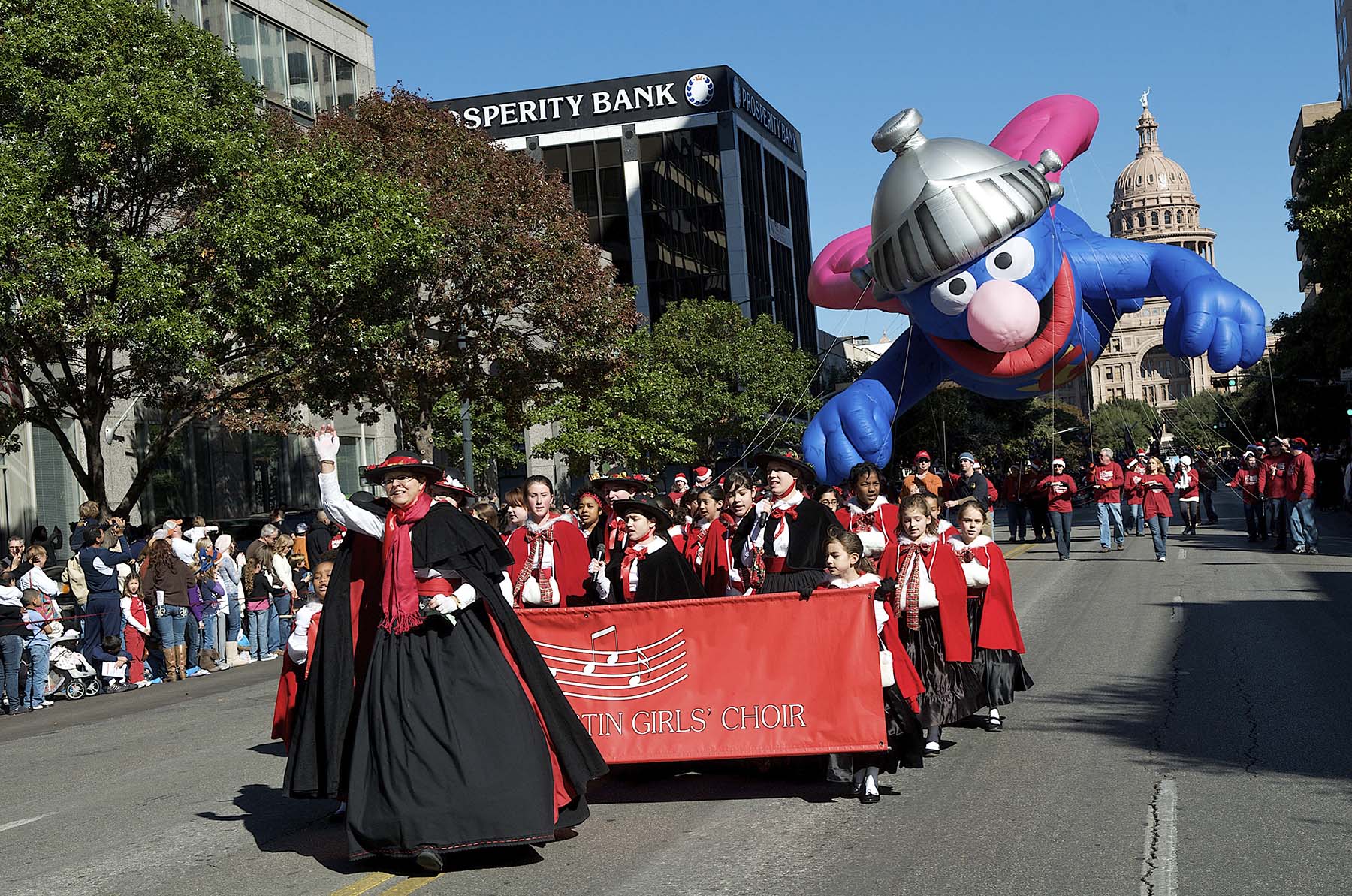 Austin's annual Chuy's Christmas parade makes its way South down Congress Ave from the Capitol.