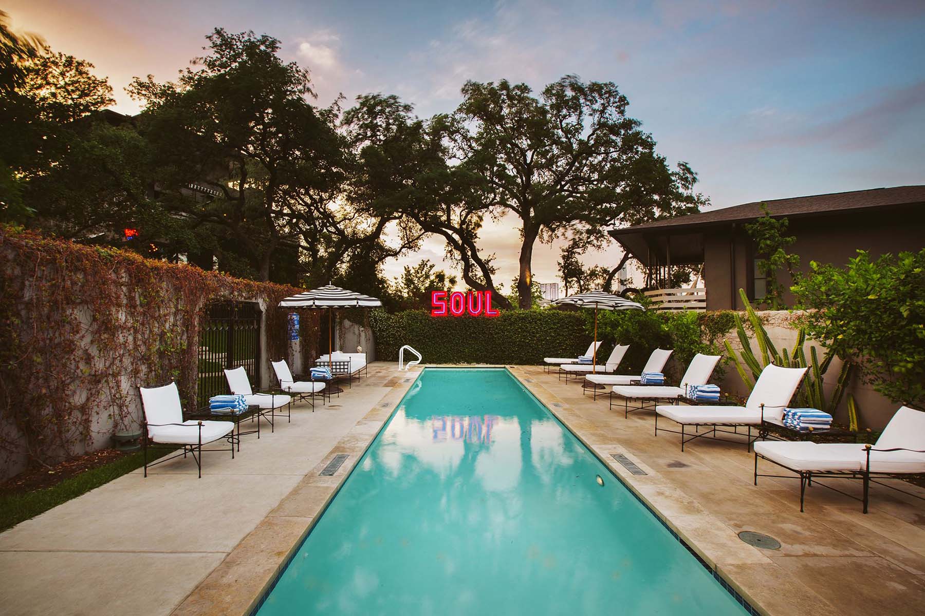 Morning swim at Hotel St. Cecilia on South Congress. Photo permission Alison Marlborough - Bunkhouse Group