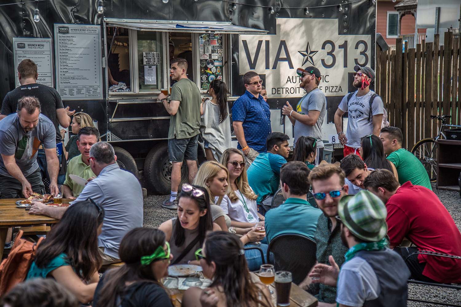 Some of Austin's best pizza at Via 313, outback at Craft Pride on Rainey Street.