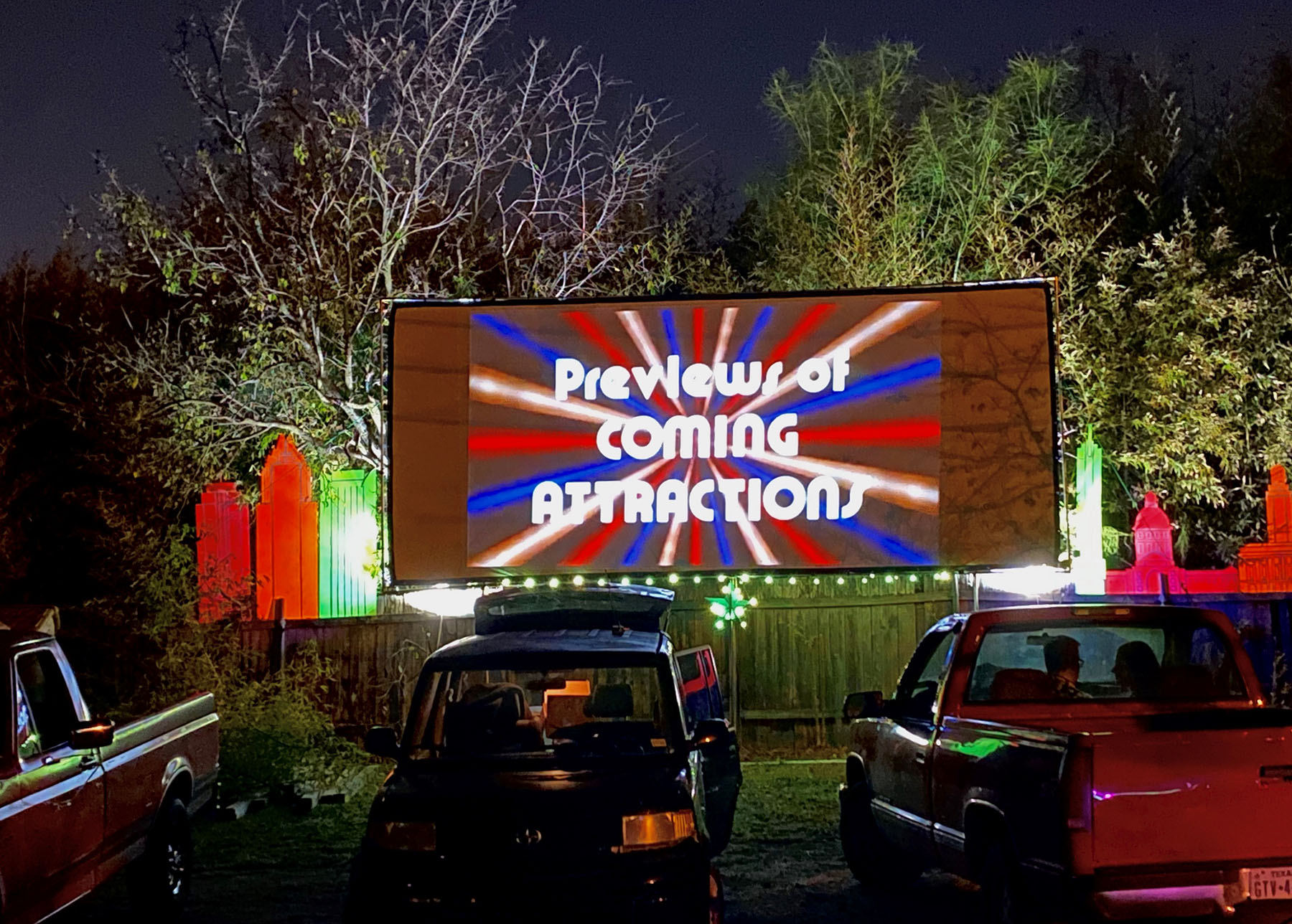 Front row seats at the Blue Starlite Drive-In in Austin. Photo courtesy of Josh Frank - Blue Starlight Drive-In.